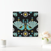 Pheasants Peacock Art Quadratische Wanduhr (Zuhause)