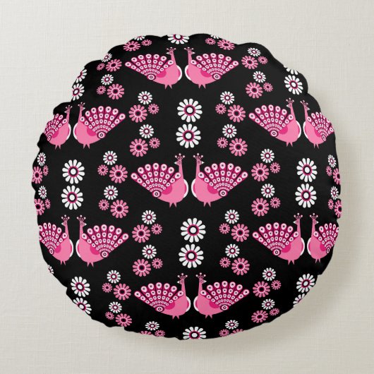 Pheasants Peacock Art Rundes Kissen (Vorderseite)