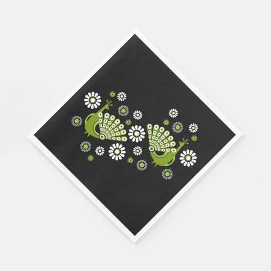 Pheasants Peacock Art Serviette (Ecke)