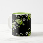 Pheasants Peacock Art Zweifarbige Tasse (Vorderseite Links)