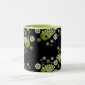 Pheasants Peacock Art Zweifarbige Tasse (Mittel)