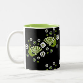 Pheasants Peacock Art Zweifarbige Tasse