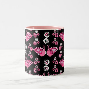 Pheasants Peacock Art Zweifarbige Tasse