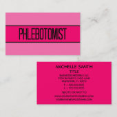 Phelbotomist Baby und Hot-Pink-Visitenkarte Visitenkarte (Vorne/Hinten)