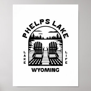 Phelps Lake Wyoming Outdoor-Vintage Poster