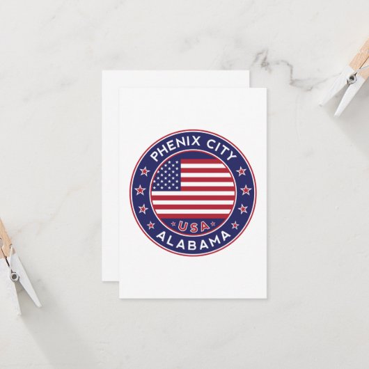 Phenix, Alabama Karte (Vorderseite/Rückseite Beispiel)
