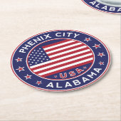 Phenix, Alabama Runder Pappuntersetzer (Angewinkelt)