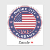 Phenix City Alabama, Stadt Phenix Aufkleber (Blatt)
