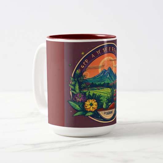 PHENO BANK, Surreal, Samen, Pflanze Zweifarbige Tasse (Vorderseite Links)