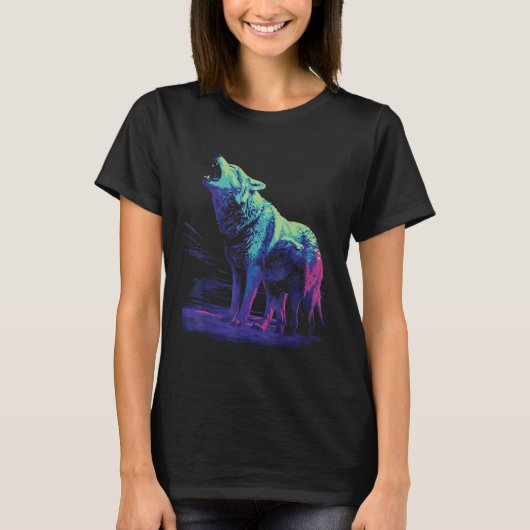 Phenomenal Howling Wolves Wolf Pack Retro Awesomen T-Shirt (Vorderseite)