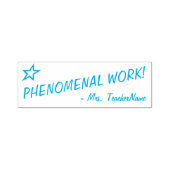 "PHENOMENALE ARBEIT!" + Tutor-Name Kautschuk-Brief Permastempel (Design)