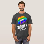 Pheonix Queen LGBTQ Gay Pride Rainbow Flag USA T-Shirt (Vorne ganz)