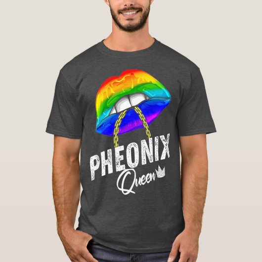 Pheonix Queen LGBTQ Gay Pride Rainbow Flag USA T-Shirt (Vorderseite)