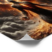 Pheonix Wachsende interne Feuerplakette Poster (Ecke)