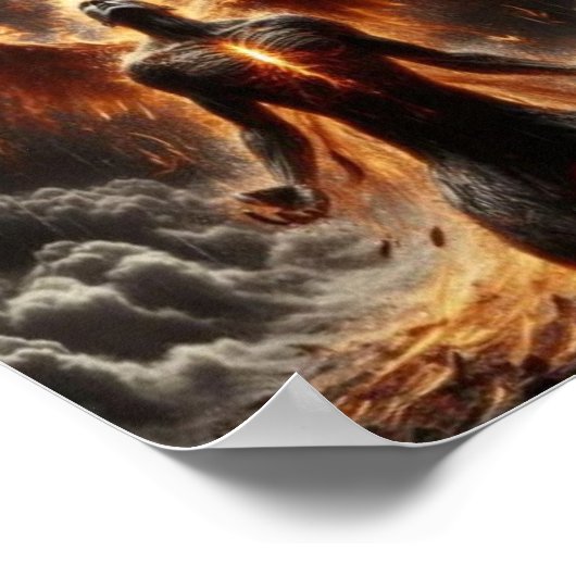 Pheonix Wachsende interne Feuerplakette Poster (Ecke)