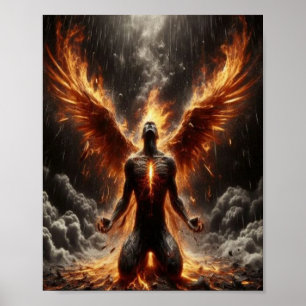 Pheonix Wachsende interne Feuerplakette Poster
