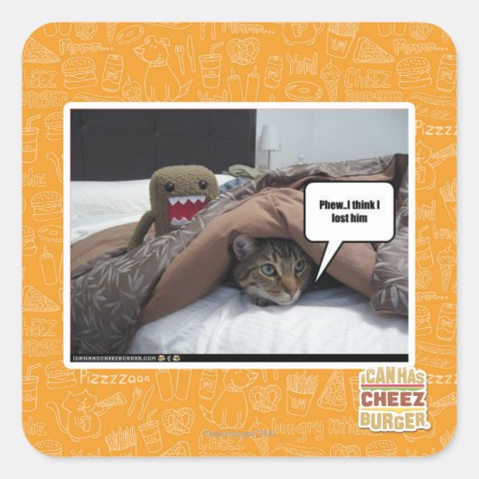 Phew Ich glaube, ich habe ihn verloren Quadratischer Aufkleber (Vorderseite)