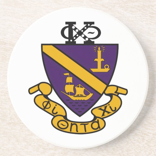 Phi Chi Theta | Farb-Wappen Getränkeuntersetzer (Vorne)