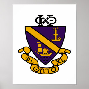 Phi Chi Theta Farb-Wappen Poster