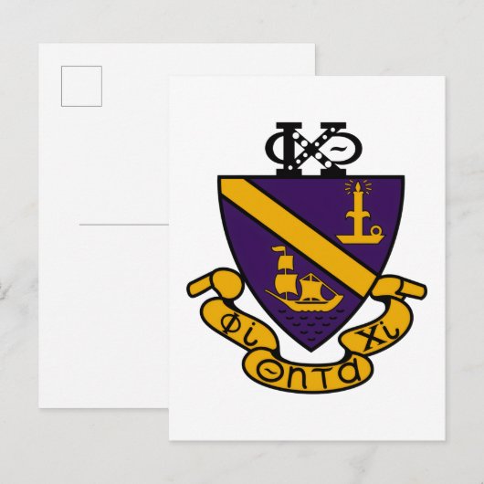 Phi Chi Theta | Farb-Wappen Postkarte (Vorne/Hinten)