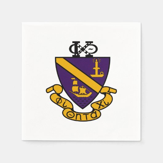 Phi Chi Theta | Farb-Wappen Serviette (Vorderseite)