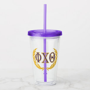 Phi Chi Theta Griechisch mit Kranz Acryltrinkbecher