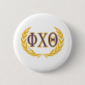 Phi Chi Theta | Griechisch mit Kranz Button (Vorderseite)