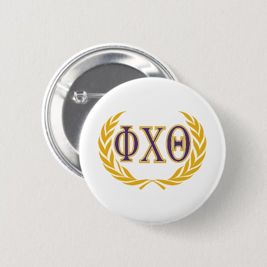 Phi Chi Theta | Griechisch mit Kranz Button (Vorne & Hinten)