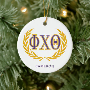 Phi Chi Theta Griechisch mit Kranz Keramik Ornament