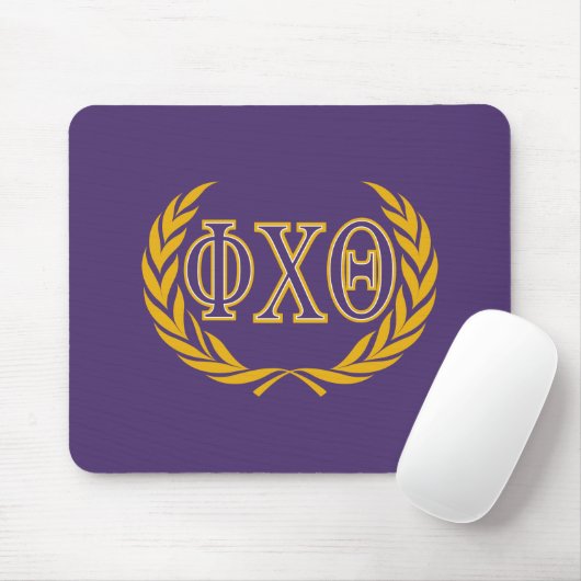 Phi Chi Theta | Griechisch mit Kranz Mousepad (Mit Mouse)