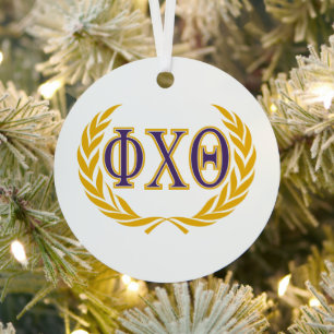 Phi Chi Theta Griechisch mit Kranz Ornament Aus Metall