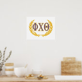 Phi Chi Theta | Griechisch mit Kranz Poster (Küche)