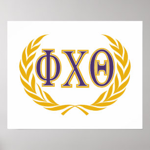 Phi Chi Theta Griechisch mit Kranz Poster