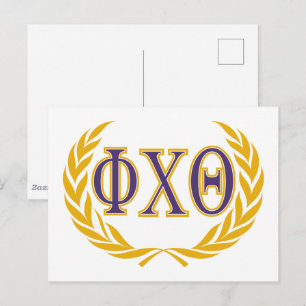 Phi Chi Theta Griechisch mit Kranz Postkarte