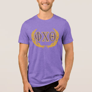 Phi Chi Theta Griechisch mit Kranz Tri-Blend Shirt
