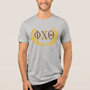 Phi Chi Theta Griechisch mit Kranz Tri-Blend Shirt