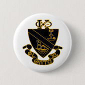 Phi Chi Theta Wappen | Gold und Schwarz Button (Vorderseite)