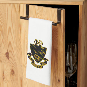 Phi Chi Theta Wappen Gold und Schwarz Geschirrtuch
