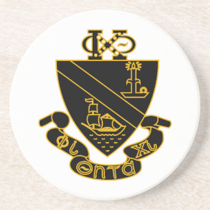 Phi Chi Theta-Wappen Gold und Schwarz Getränkeuntersetzer