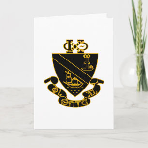 Phi Chi Theta Wappen Gold und Schwarz Karte