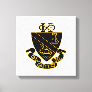Phi Chi Theta-Wappen Gold und Schwarz Leinwanddruck