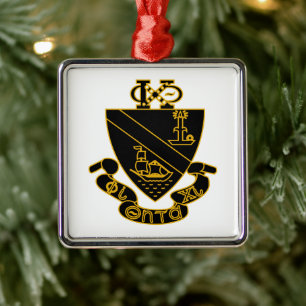 Phi Chi Theta-Wappen Gold und Schwarz Ornament Aus Metall