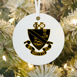 Phi Chi Theta Wappen Gold und Schwarz Ornament Aus Metall