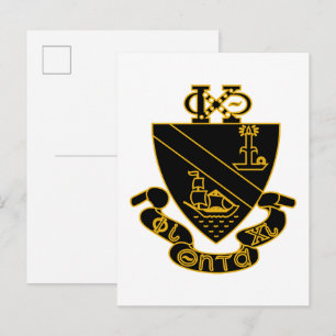 Phi Chi Theta Wappen Gold und Schwarz Postkarte