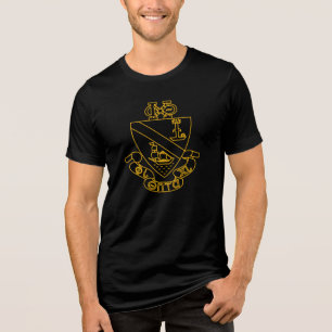 Phi Chi Theta Wappen Gold und Schwarz Tri-Blend Shirt