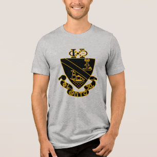 Phi Chi Theta Wappen Gold und Schwarz Tri-Blend Shirt