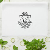 Phi Chi Theta Wappen | S/W Geschirrtuch (Gefaltet)