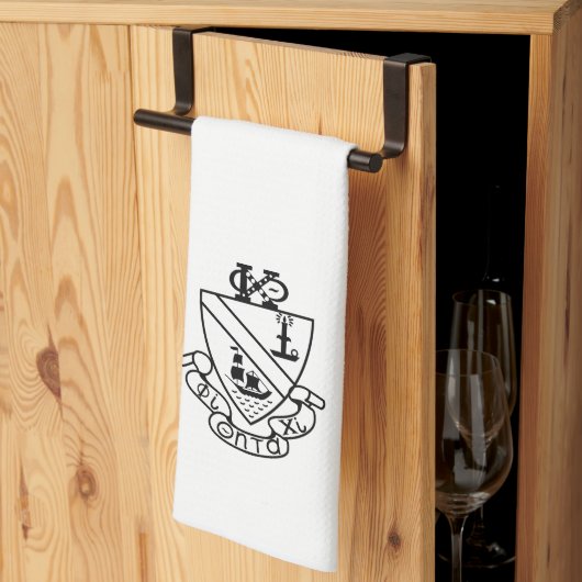Phi Chi Theta Wappen | S/W Geschirrtuch (Drittel gefaltet)