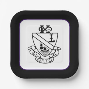 Phi Chi Theta Wappen S/W Pappteller