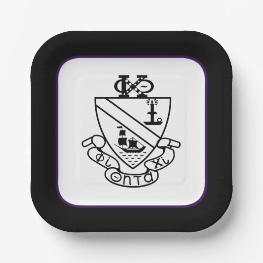 Phi Chi Theta Wappen | S/W Pappteller (Vorderseite)